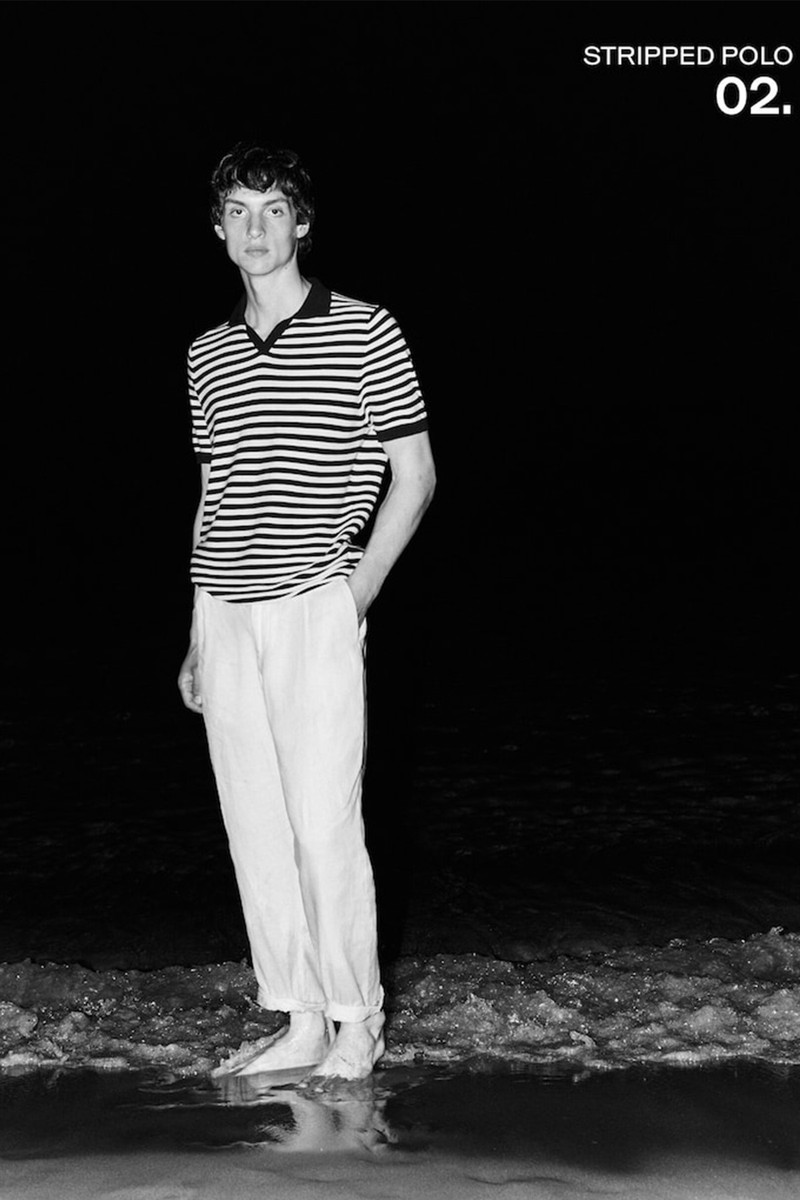 Striped Short Sleeve Polo Sweater, £39.95