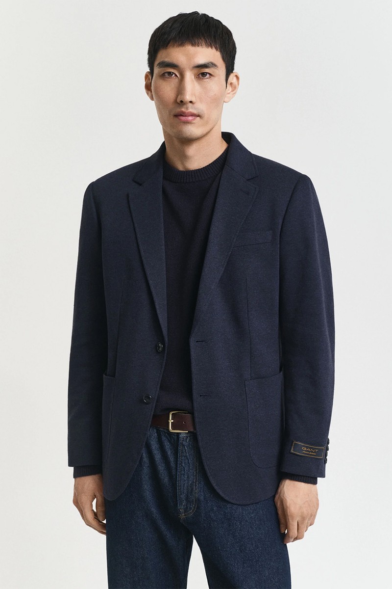 Slim Fit Two-Toned Jersey Piqué Blazer from Gant