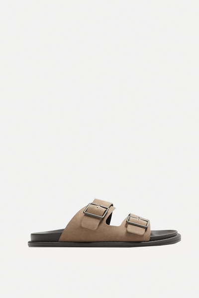 Split Suede Double-Strap Sandals from Zara