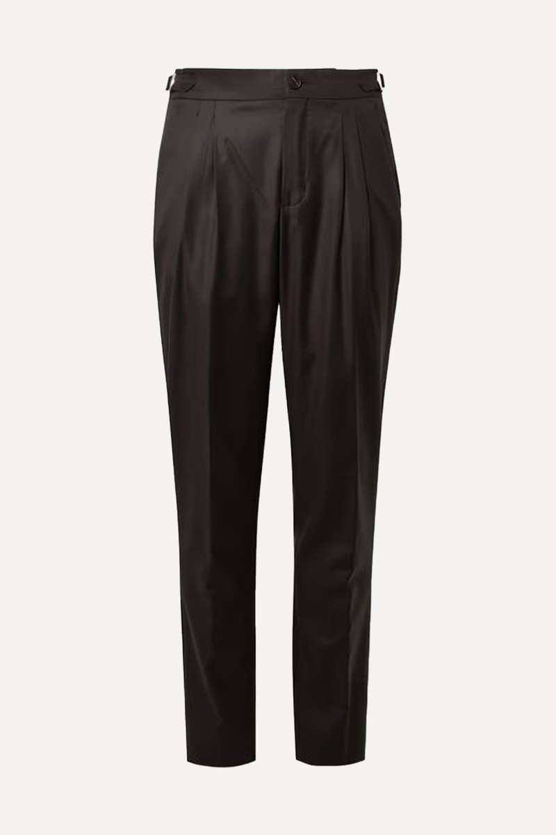 Steve Tapered Pleated Wool-Twill Suit Trousers from Mr P.