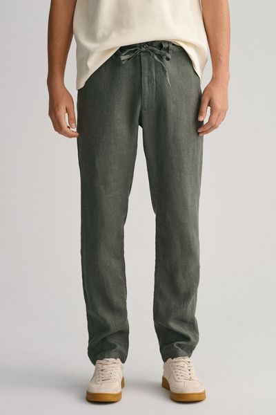 Relaxed Fit Linen Drawstring Pants