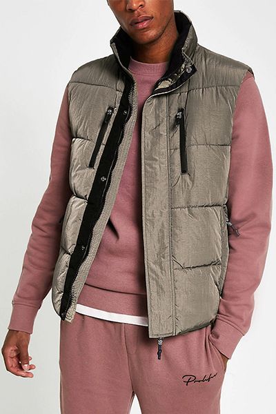 Khaki Padded Double Pocket Gilet