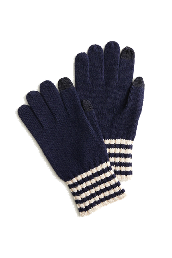 Lambswool Gloves with Striped Cuffs from J CREW