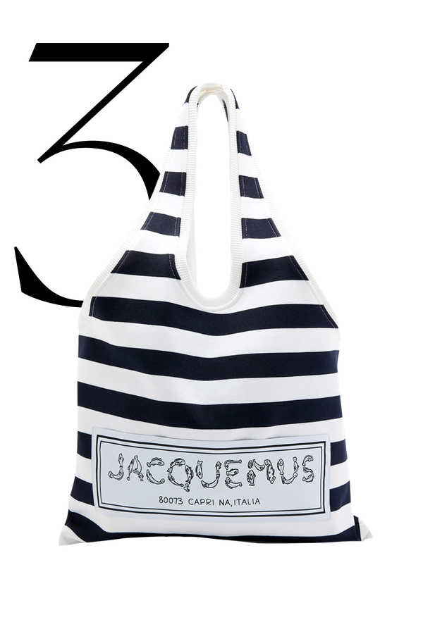 Le Sac Marcel Striped Knitted Tote from Jacquemus