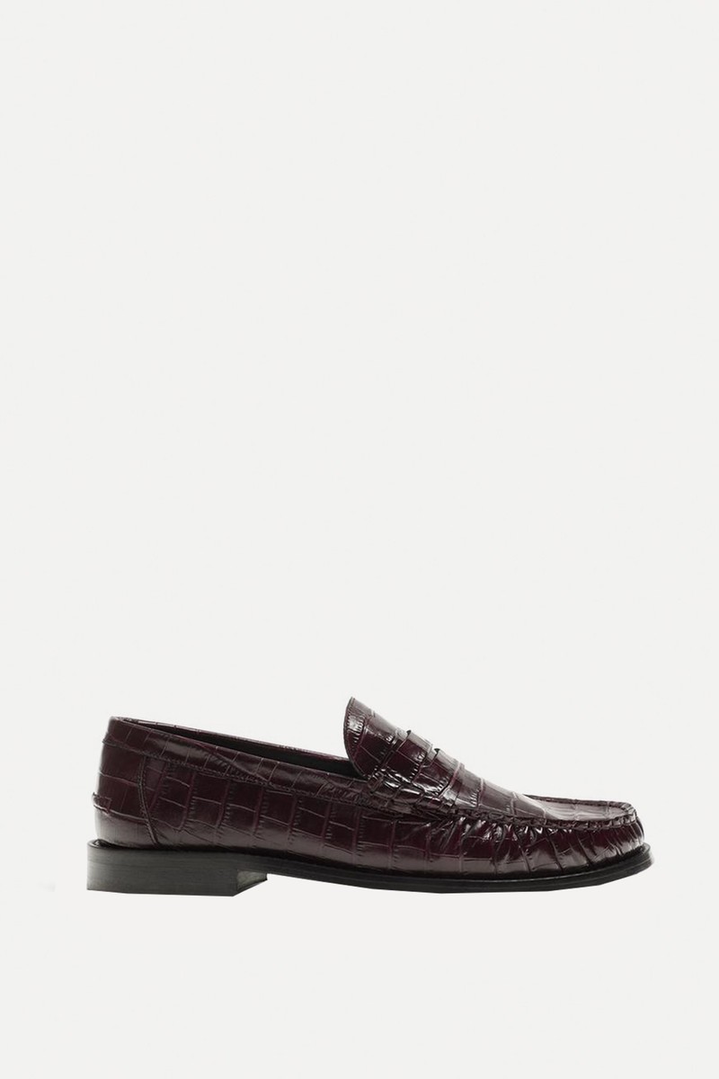 Embossed Leather Loafers Limited Edition from Zara