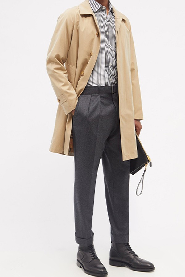 Pierre Belted Wool-Fresco Suit Trousers from Officine Generale