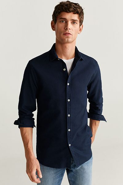 Slim Fit Structured Cotton Shirt