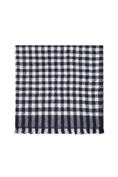Gingham Cashmere Pocket Square from Anderson & Sheppard