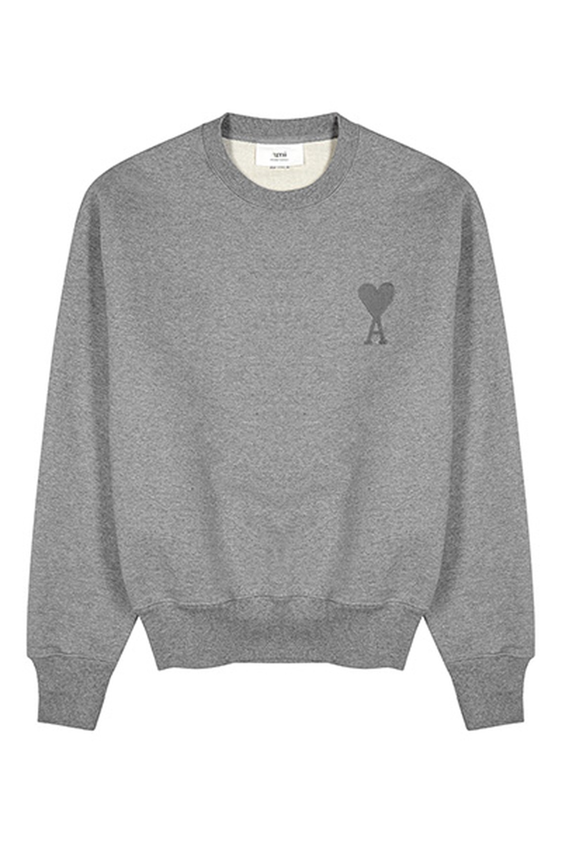 Grey Mélange Logo Cotton Sweatshirt from AMI Paris