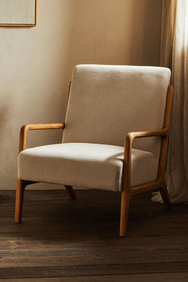 Ash Wood & Linen Armchair