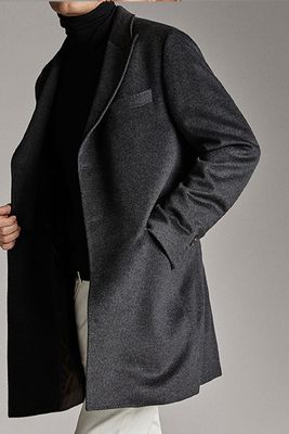 Plain Cashmere Wool Coat