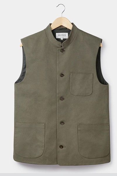 Olive Cotton Nehru Waistcoat from Sirplus