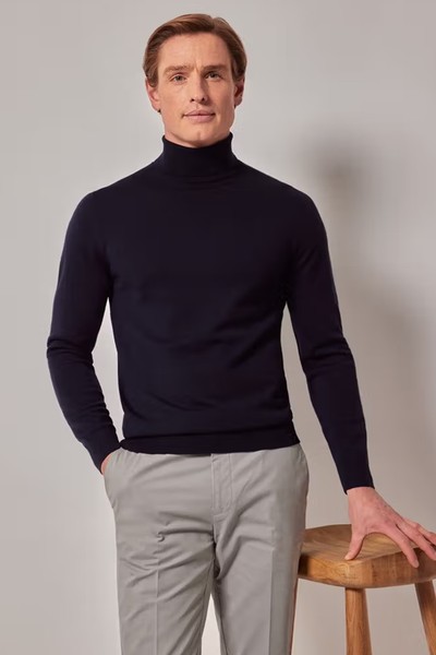 Roll Neck Merino Wool Jumper