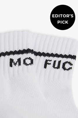 Mother F**kers Slogan Print Cotton Socks from Mother