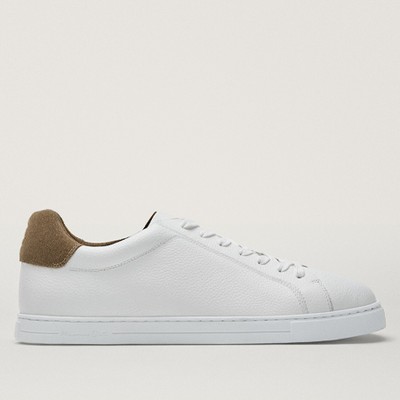 Leather Trainers With Sand Heel Tab Detail from Massimo Dutti 