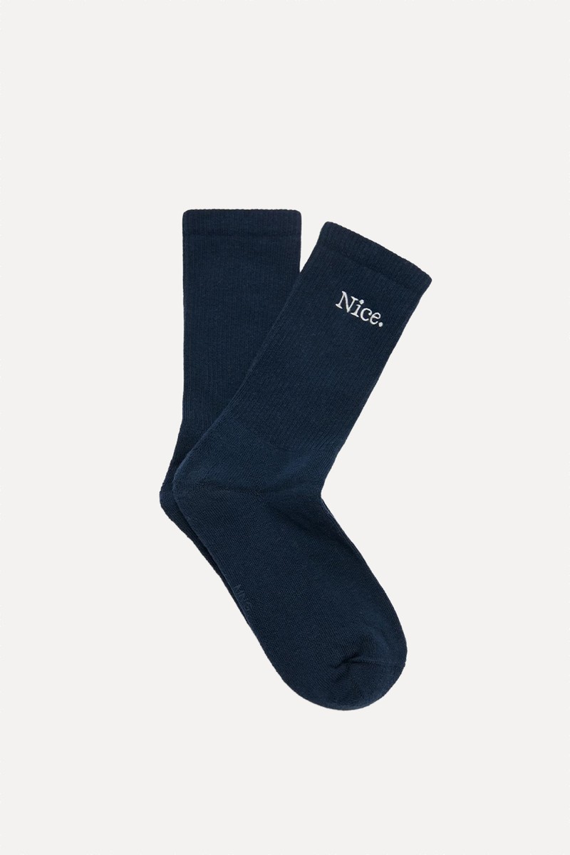 Embroidered Cotton Socks