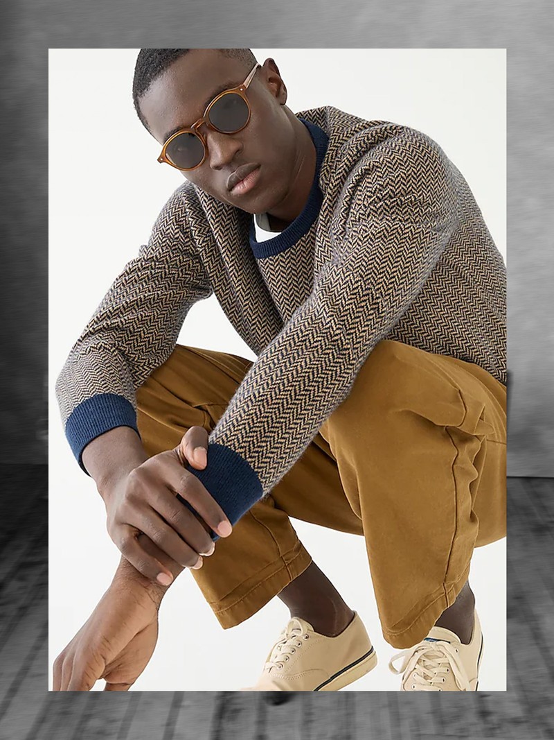 Cashmere Herringbone Jacquard Crewneck Sweater, £169 (was £211)