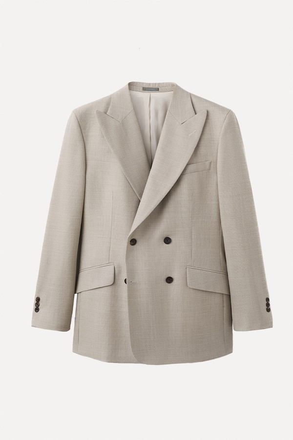 Double-Breasted Blazer 100% Wool Vitale Barberis Canonico®