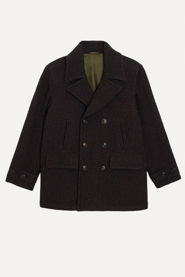 Italian Wool Herringbone Peacoat from Todd Snyder