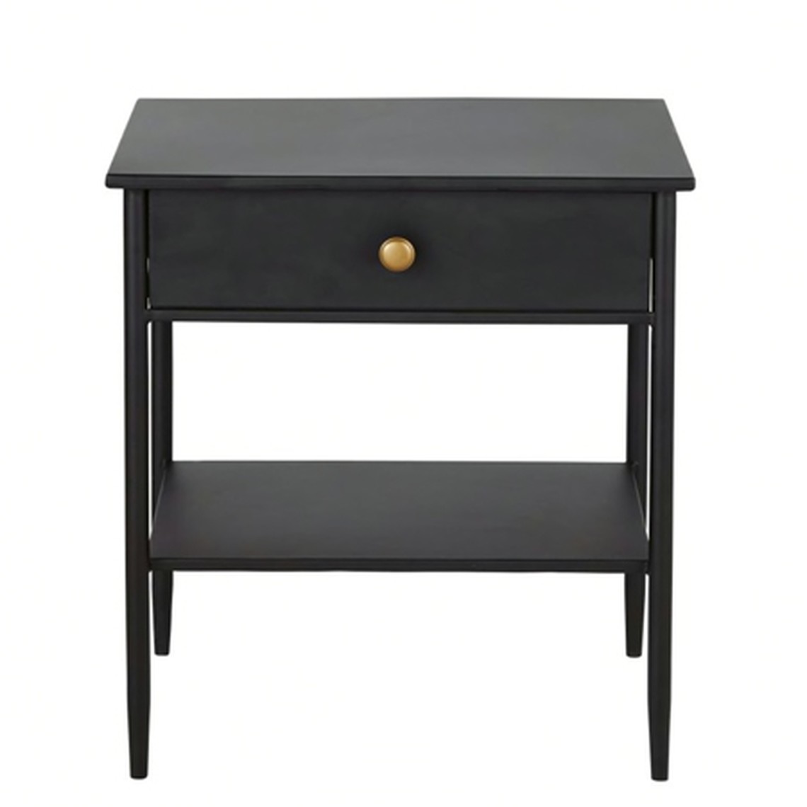 St Antoine Matte Black Metal 1-Drawer Bedside Table from Masion Du Monde