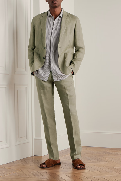 Slim-Fit Oasi Lino Twill Suit Jacket from Zegna