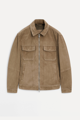 Suede Leather Trucker Jacket from Massimo Dutti