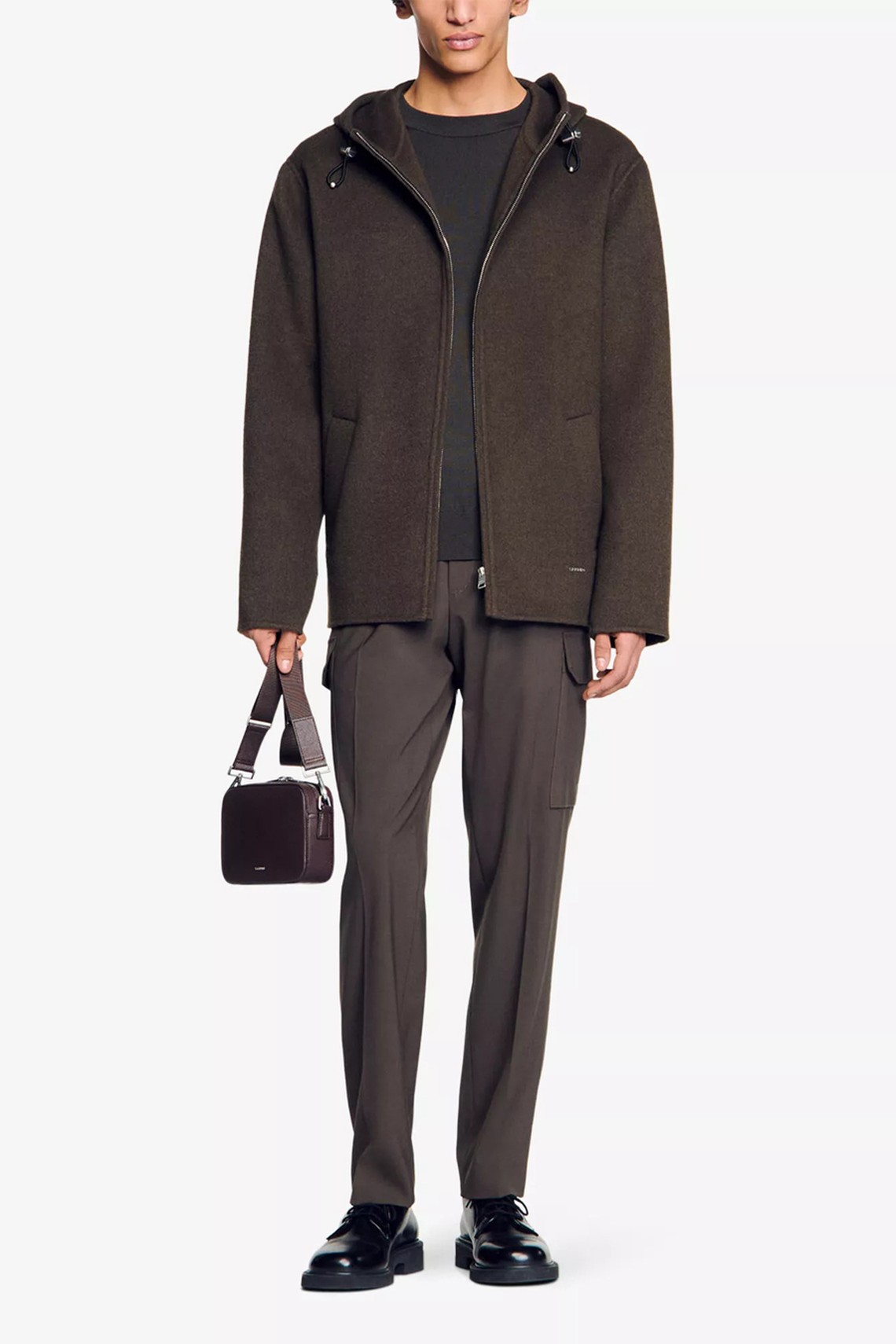 Toggle-Hood Regular-Fit Wool-Blend Jacket from Sandro