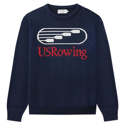 Navy US Rowing Jacquard Sweater