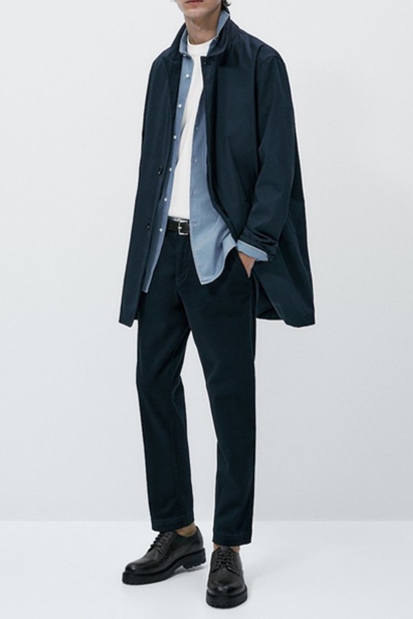 Slim Fit Bleach Wash Denim Shirt  from Massimo Dutti