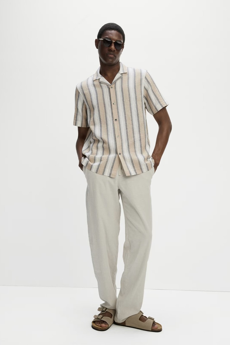 Pure Cotton Striped Short Sleeve Shirt