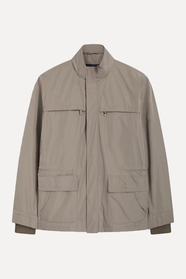 Field Jacket In Technical Fabric Cotton Effect