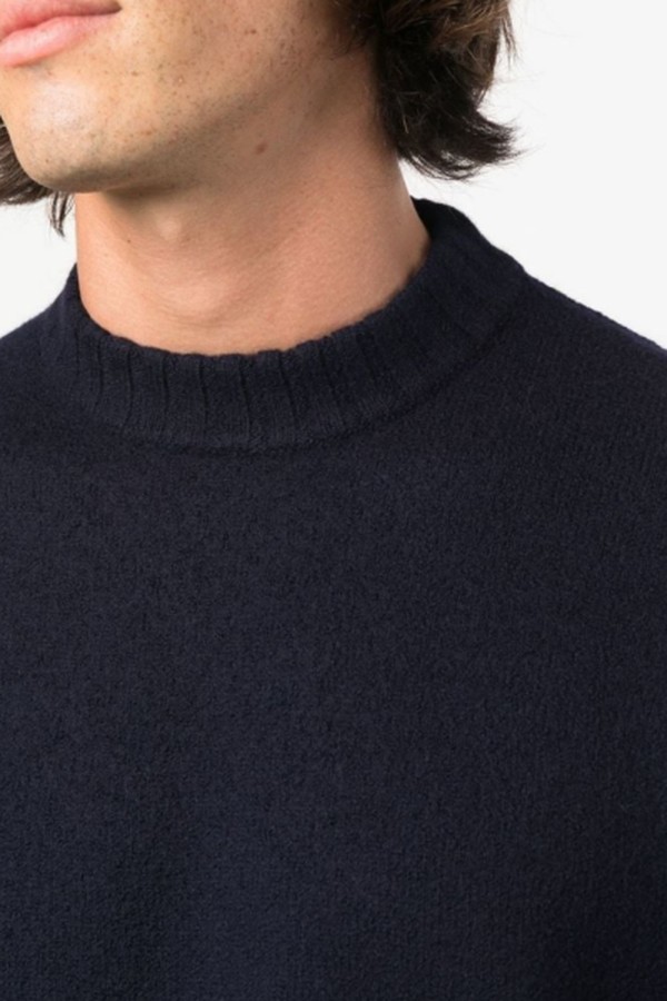 Navy Crew Neck Wool Sweater from Jil Sander