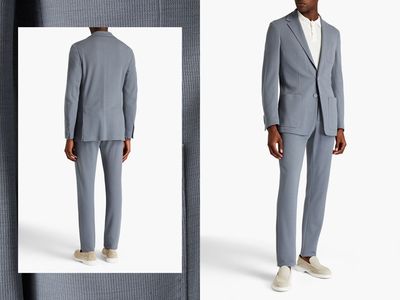 Ribbed Wool-Blend Ponte Suit, £540 (was £985) | Canali