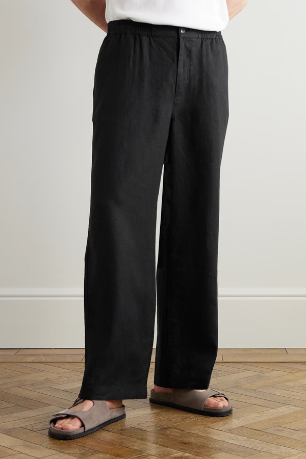 Arthur Wide-Leg Linen Drawstring Trousers from MR P.