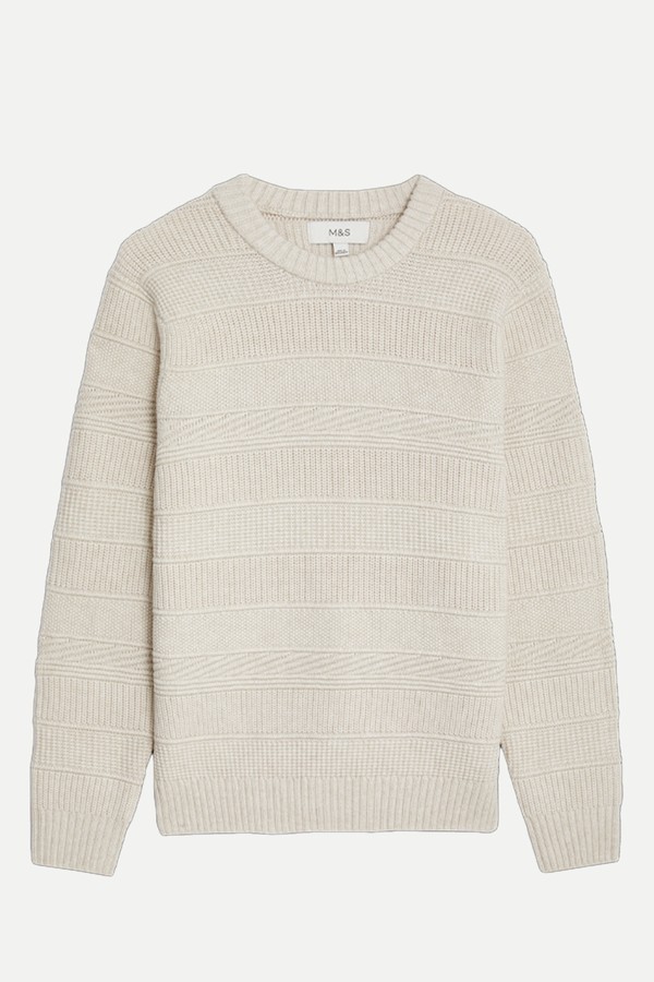 Textured Crew Neck Jumper