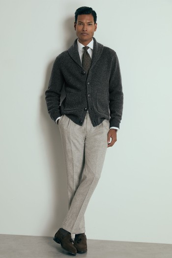 King Atelier Ribbed-Cashmere Cardigan from Reiss