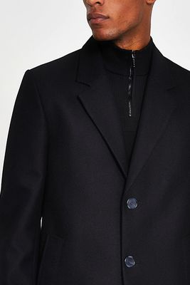 Black Twill Overcoat