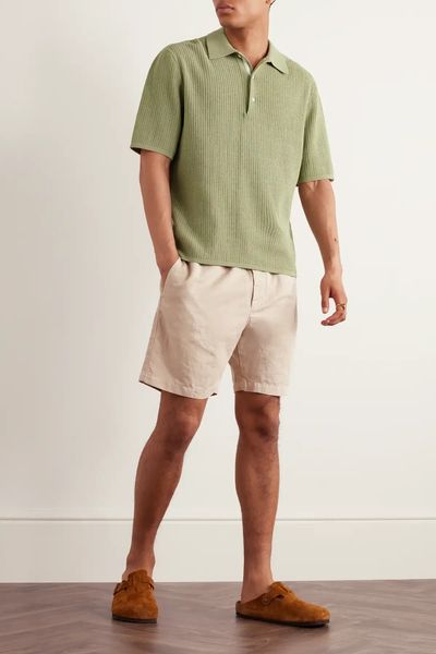 Nolan Crochet-Knit Polo Shirt from RAG & BONE 