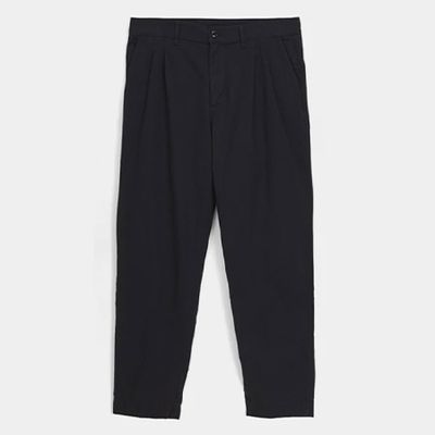 Navy Double Pleated Trousers from Form & Thread