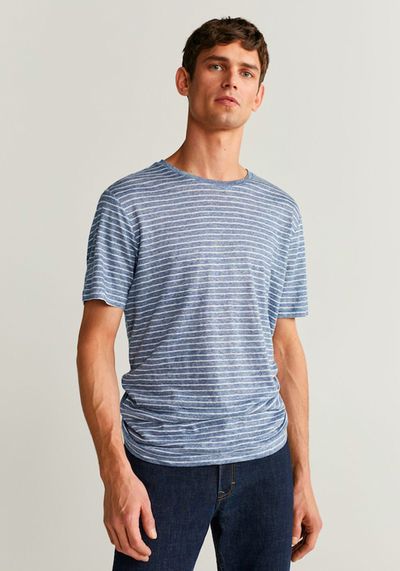 100% Linen Striped T-Shirt, £25.99 | Mango