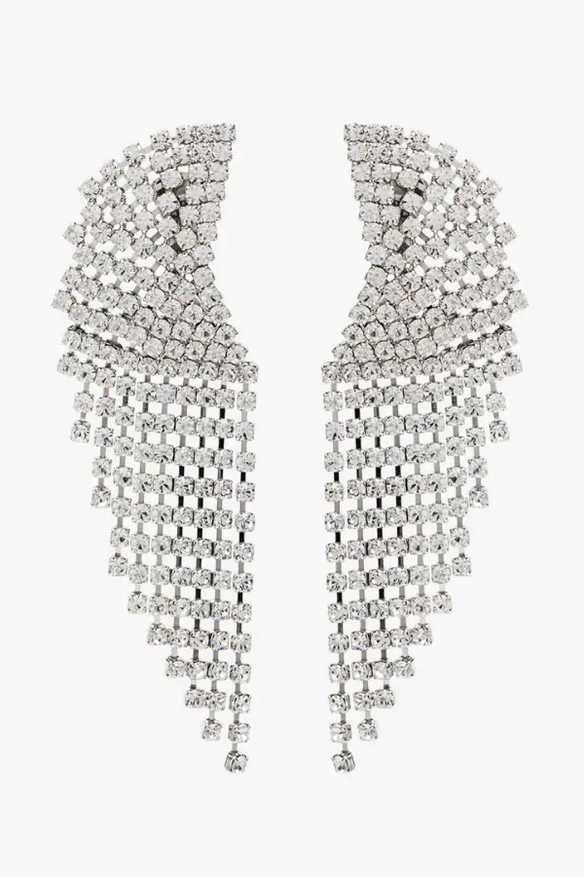 Silver Tone Cascade Crystal Earrings from Alessandra Rich