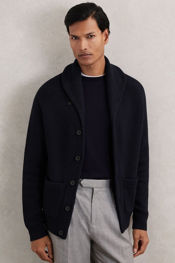 Shawl-Collar Cardigan With Wool from Reiss