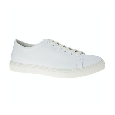 White Leather Lace Trainers