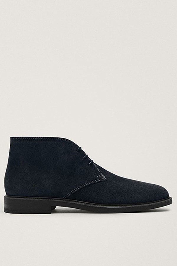 Blue Leather Safari Shoes from Massimo Dutti