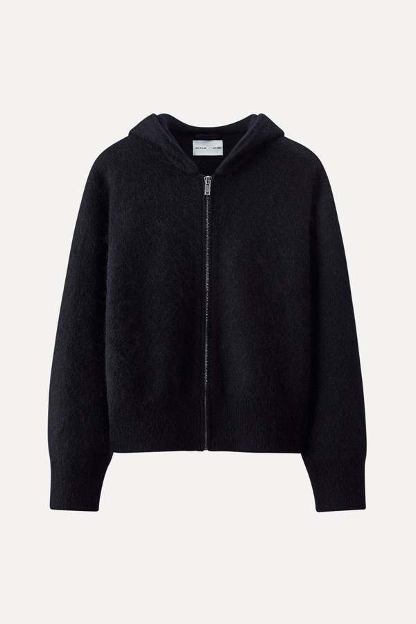 Knitted Wool-Blend Hoodie