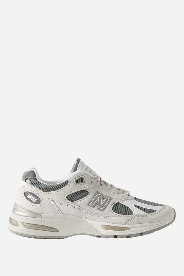 Logo-Embroidered Mesh and Faux Leather-Trimmed Suede Sneakers from NEW BALANCE