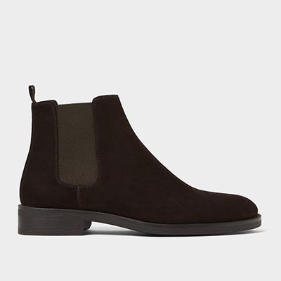 Brown Leather Ankle Boots from Zara