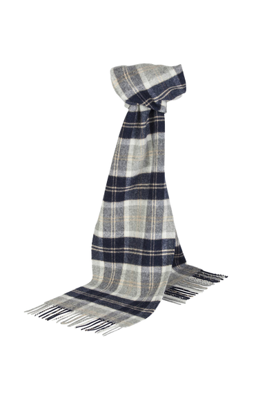 Silver & Navy Tartan Scarf from Morrows