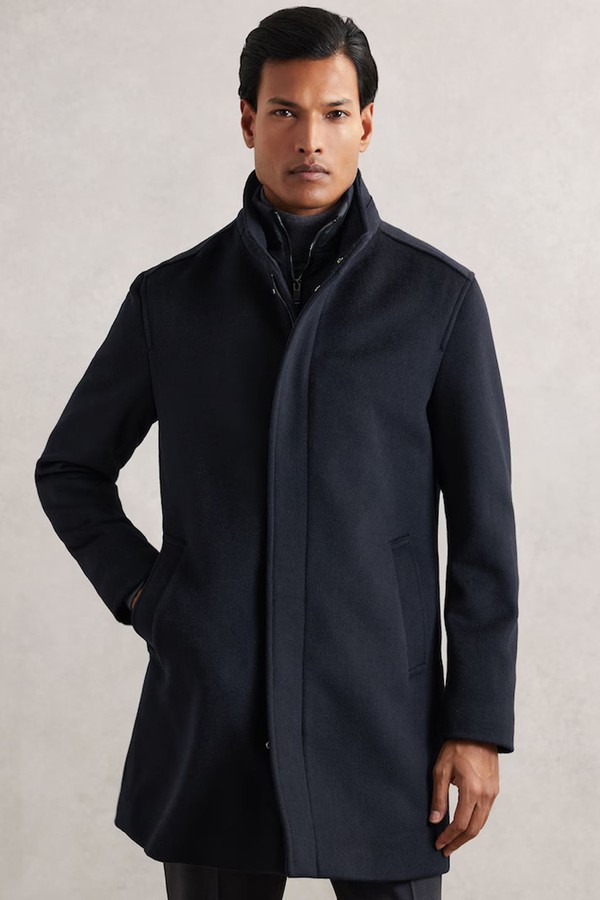 Wool-Blend Gilet-Insert Coat  from Reiss