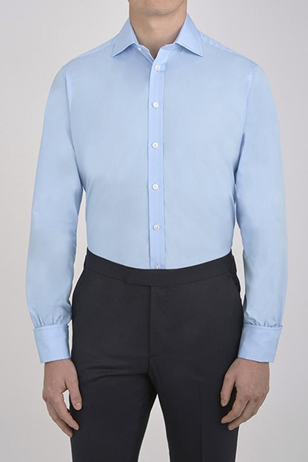 Blue Shirt With Regent Collar